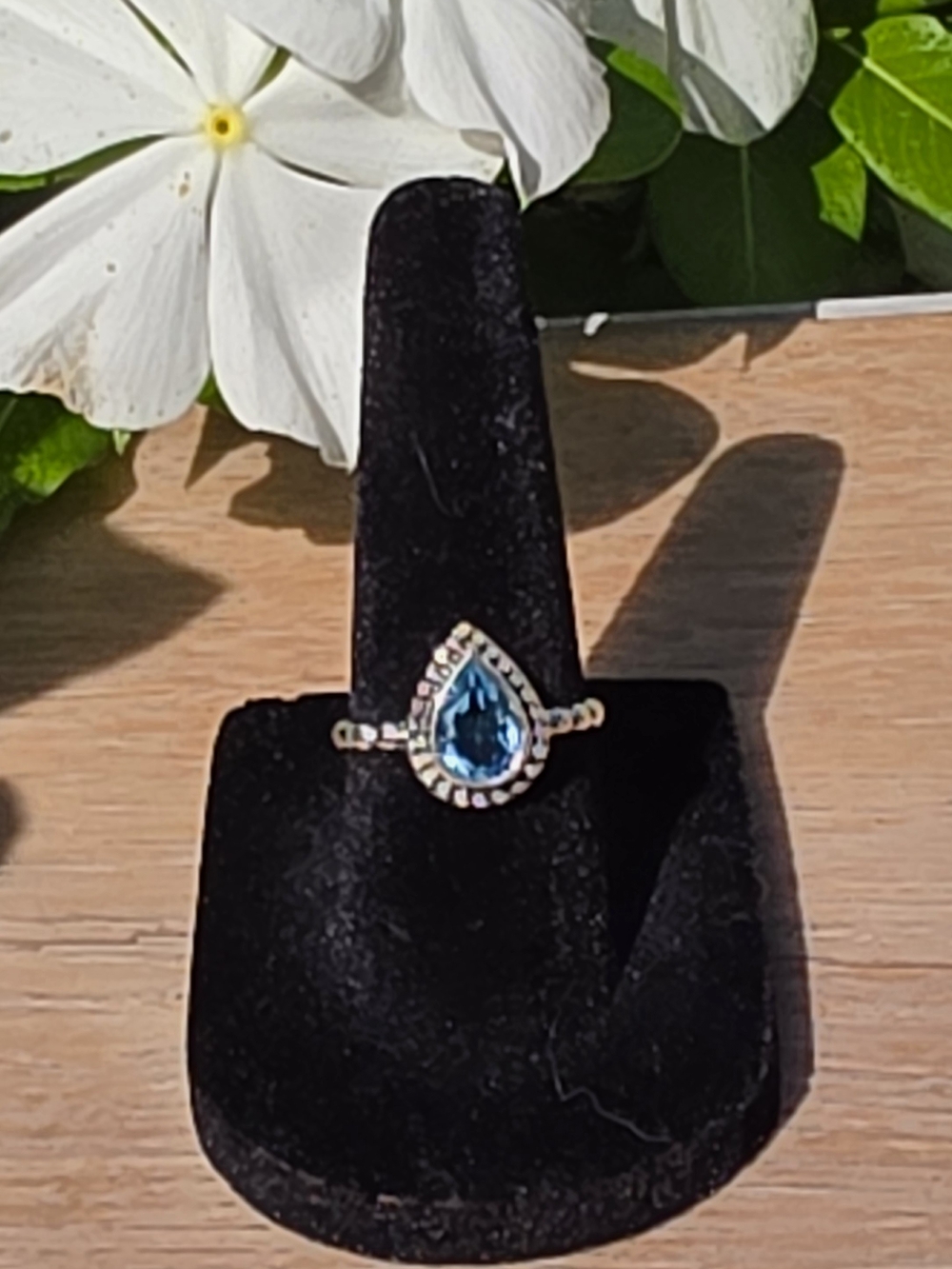 Sterling Silver Aquamarine Gemstone Ring Size 6
